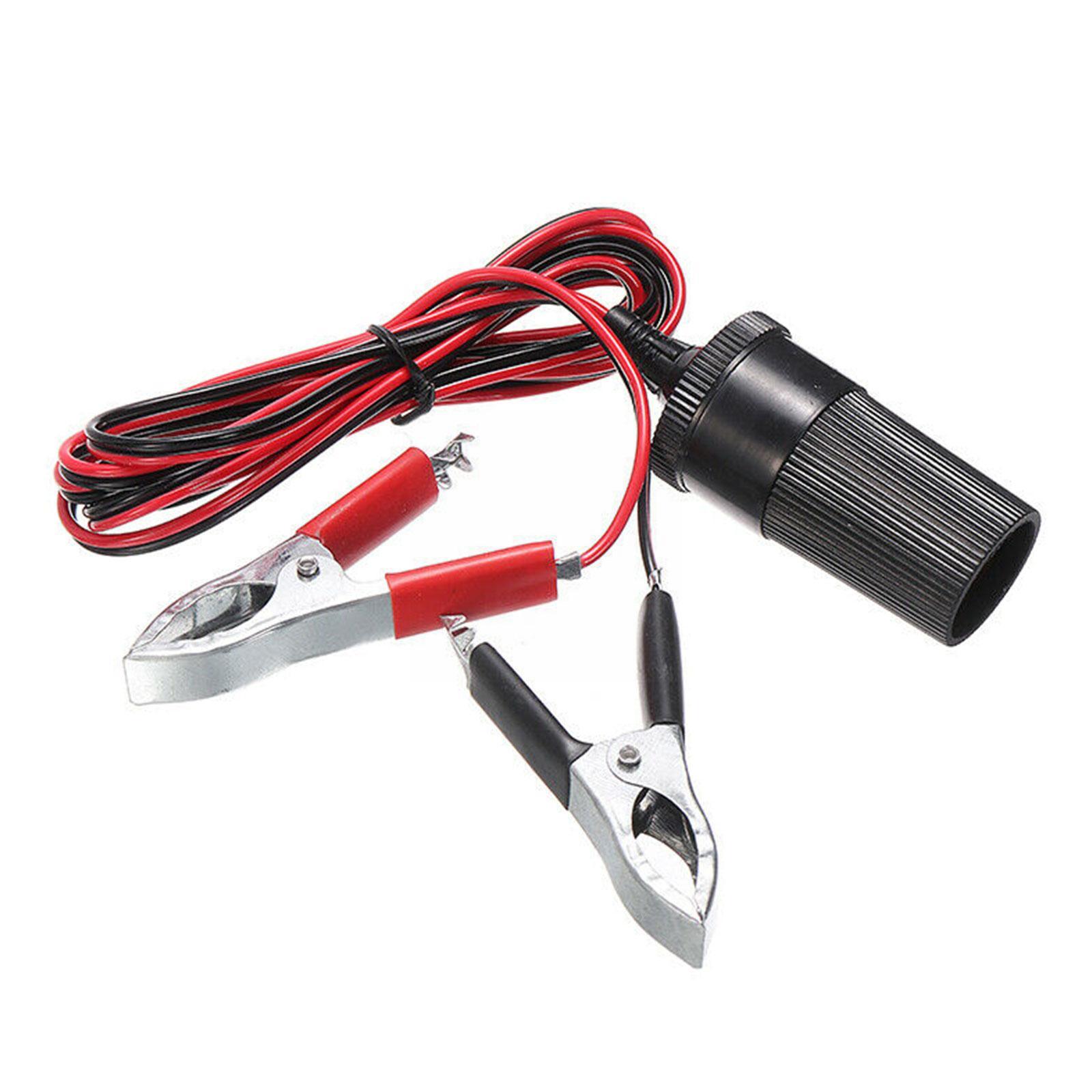 

12V 15A Cigarette Lighter Power Socket Adaptor Female Clamp Battery Socket Car Accessories Clip Plug Batteries Terminal Car J9P3 чёрный