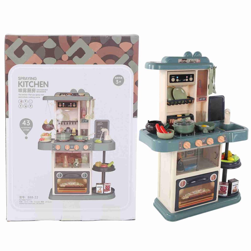 Set Jucării de Gătit cu Spray de Bucătărie Simulare pentru Copii Jucărie Ustensilă de Bucătărie pentru Joc de Rol pentru Copii(Roșu-brun )