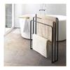 Bath towel hanger, 3 bath towel hangers that can be hung from the side, Tower White, stand, 3 rows, laundry, room drying