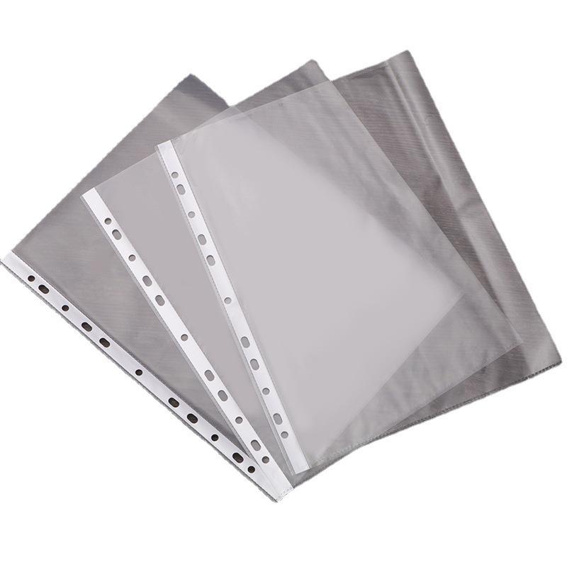 A4 Transparent 11-Hole Loose-Leaf File Folder with Protective Cover and White Strip