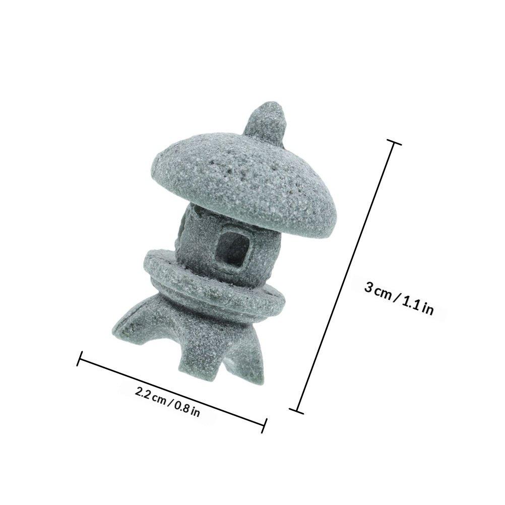 Japanese Pagoda Lantern Stone Sculpture Miniature Zen Garden Decor Aquarium Landscaping Ornament for Indoor Outdoor Garden