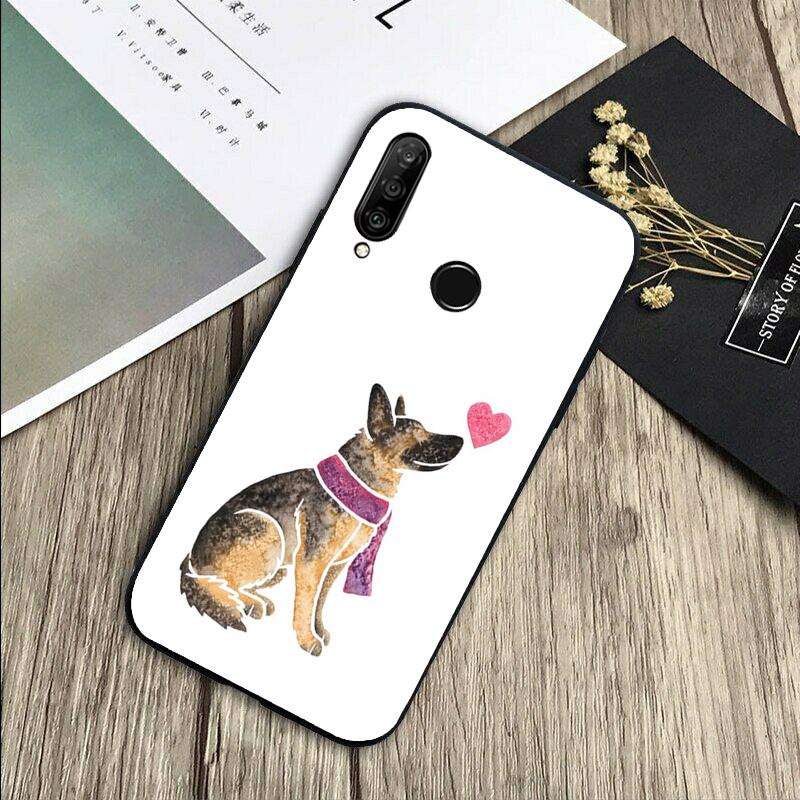 Funda para Huawei Nova 11 9 10 SE Y70 Y60 Y90 Y61 Y91 Y73 Y72 12i 11i 8i P30 P40 Lite P60 Pro con Dibujo de Pastor Alemán