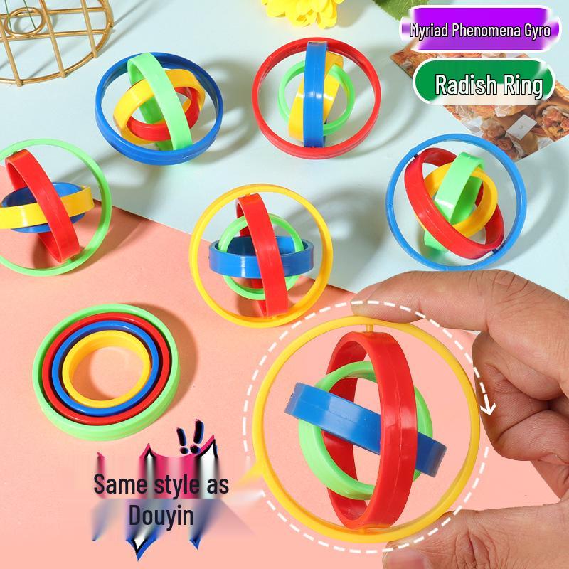 Cross-border Creative Radish Ring Inertial Gyroscope Finger Toy Plastic