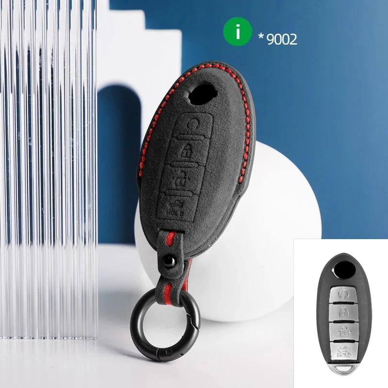 Car Key Case Cover Shell Keychain For Nissan Qashqai Juke J10 J11 X-Trail T32 T31 Kick Tiida Pathfinder For Nissan Suede Key Fob