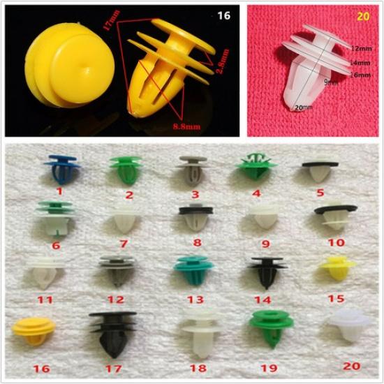100X Смешанный Автомобильный Крепеж Пластиковый Винт Заклепка Клипса Для Панели Приборов Бампера Автомобиля