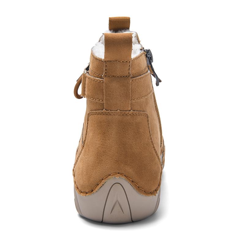 Damen High-Top Plüsch Freizeit-Sneaker Schneestiefel Handgefertigte Lederschuhe Stiefeletten Winter