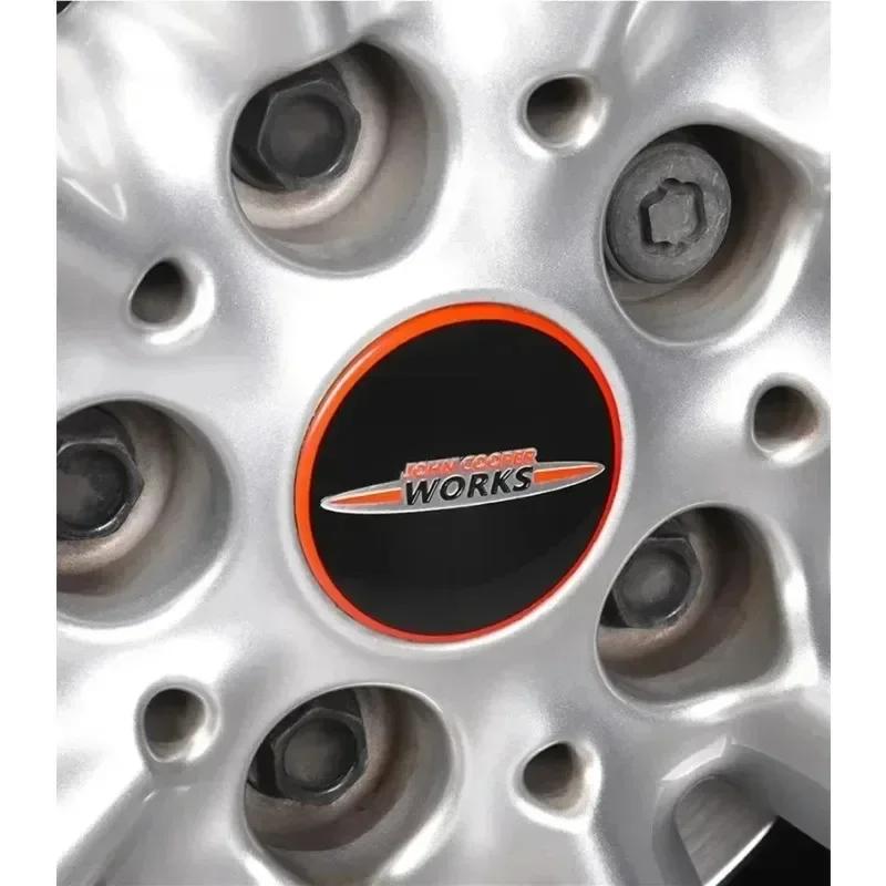 AAZD1 4P 56mm Car Emblem Wheel Center Hub Cap Wheel Badge Covers for MINI Works S One Countryman F54 F55 F56 F57 F60 Wheel Badge Parts