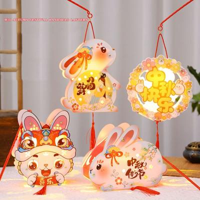 Chinese Mid-Autumn Festival Lantern DIY Handmade Light-Up Bunny Lantern  Hanfu Accessories