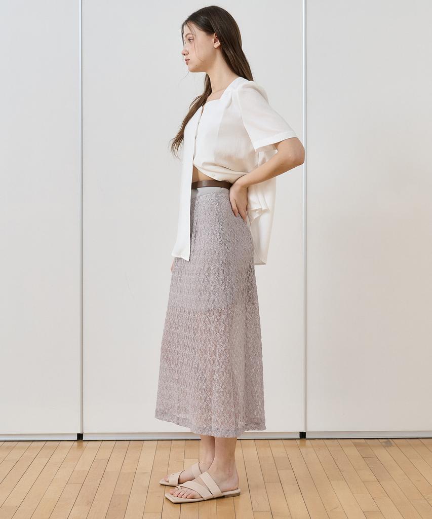 Bye Bye Seop Lace Skirt Gray [T52]
