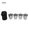 4Pcs 30ml/70ml Outdoor Practical Travel Stainless Steel Cups Mini Set Glasses for Whisky Wine with Case Portable Drinkware