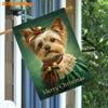 1pcs Winter Christmas, Yorkshire Terrier and Bell Pattern (2) - Flagdouble-sided Garden Flag Courtyard Decoration, Outdoor Decoration, Lawn Decoration