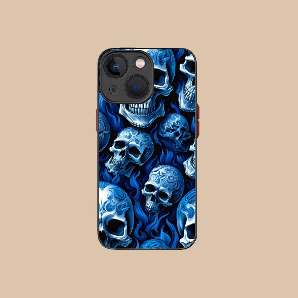 Silver Skull Silicone Mobile Phone Case for iPhone 17 16 15 14 13 12 11 X XR XS Air Pro Max Plus Mini Colorful Cover