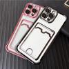 Plating Frame Card Slot Phone Case For For Iphone 17 16 15 14 11 13 12 Pro Max Plus 16e Transparent Silicone Cover For For Iphone Air