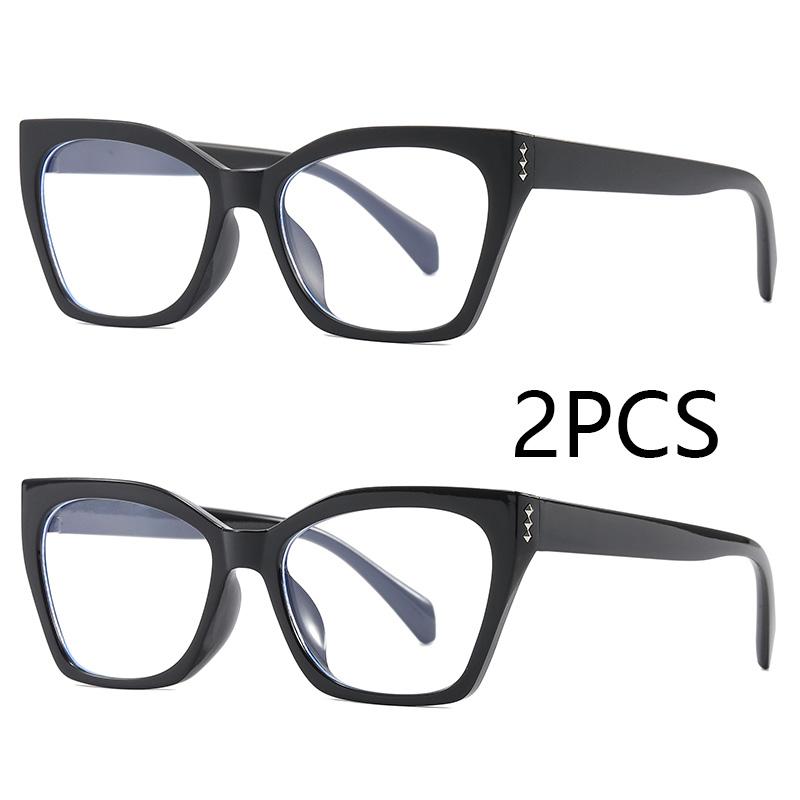 

2 шт. Очки с защитой от синего света TR90 Ацетат Мужская квадратная оправа для очков для женщин Тренд Корейский стиль Унисекс Прозрачно-серый