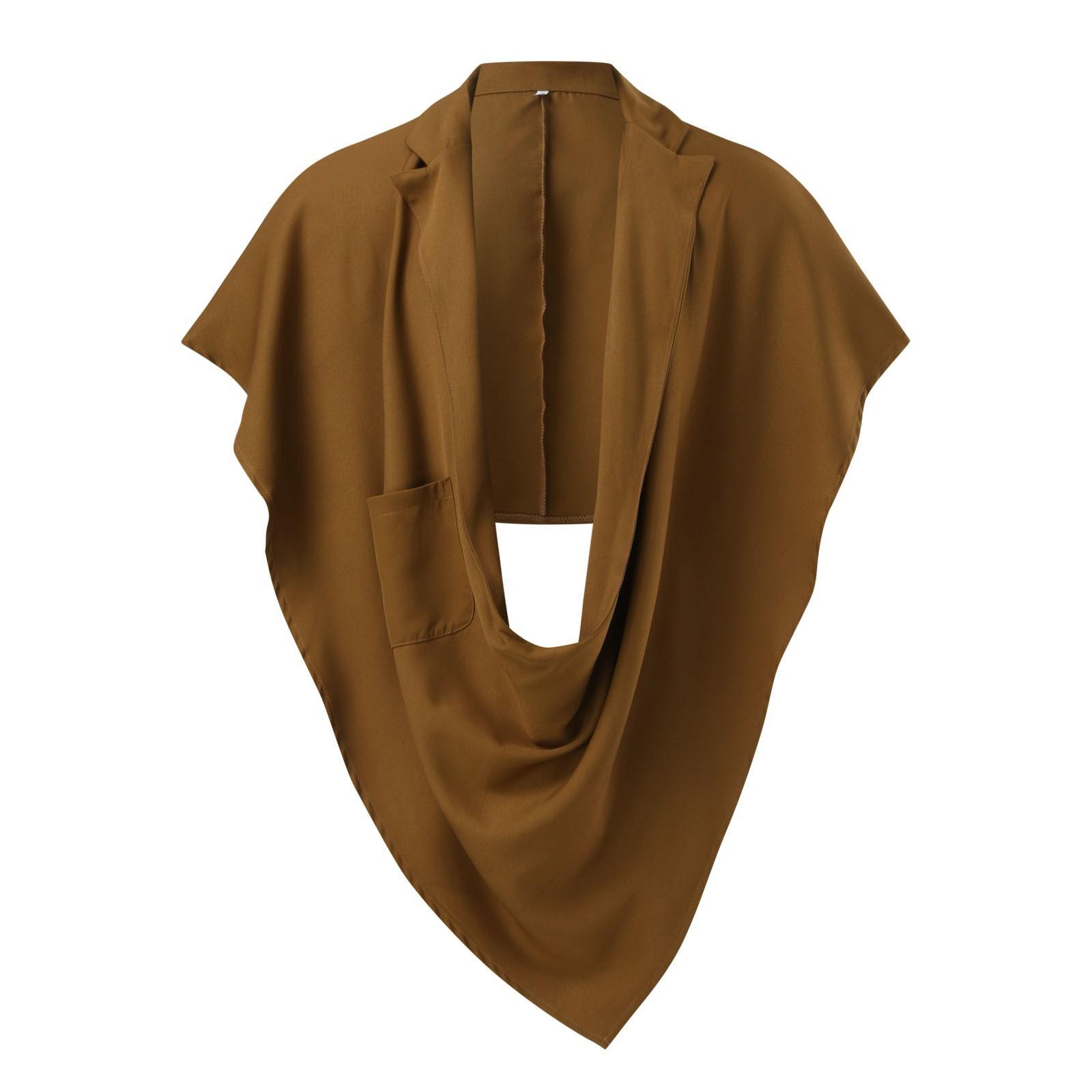 

Повседневный жилет без рукавов с лацканами, свободный однотонный, асимметричный, мужской XXXXL хаки