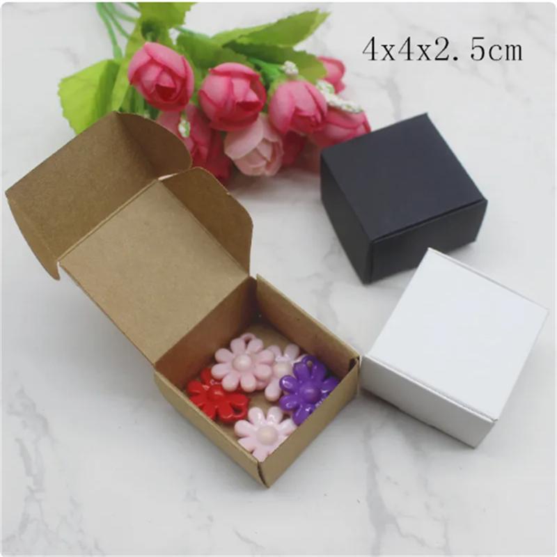 10 pz confezione regalo fatta a mano di varie dimensioni, carta kraft bianca, scatola nera, confezione natalizia, scatola da imballaggio