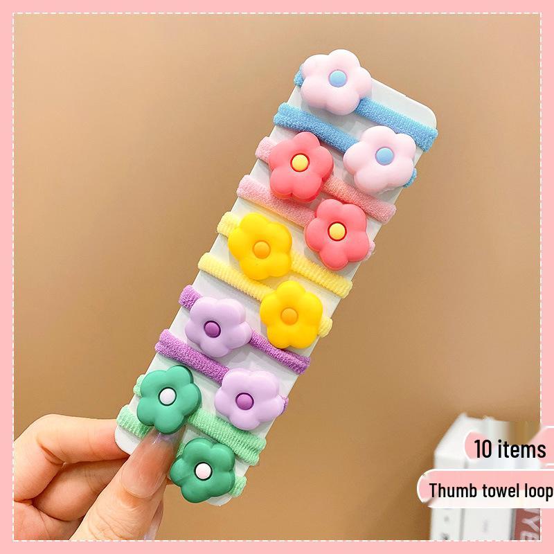 Non-Damaging High-Elastic Hair Ties: Gentle Rubber Bands for Kids' Hairstyles