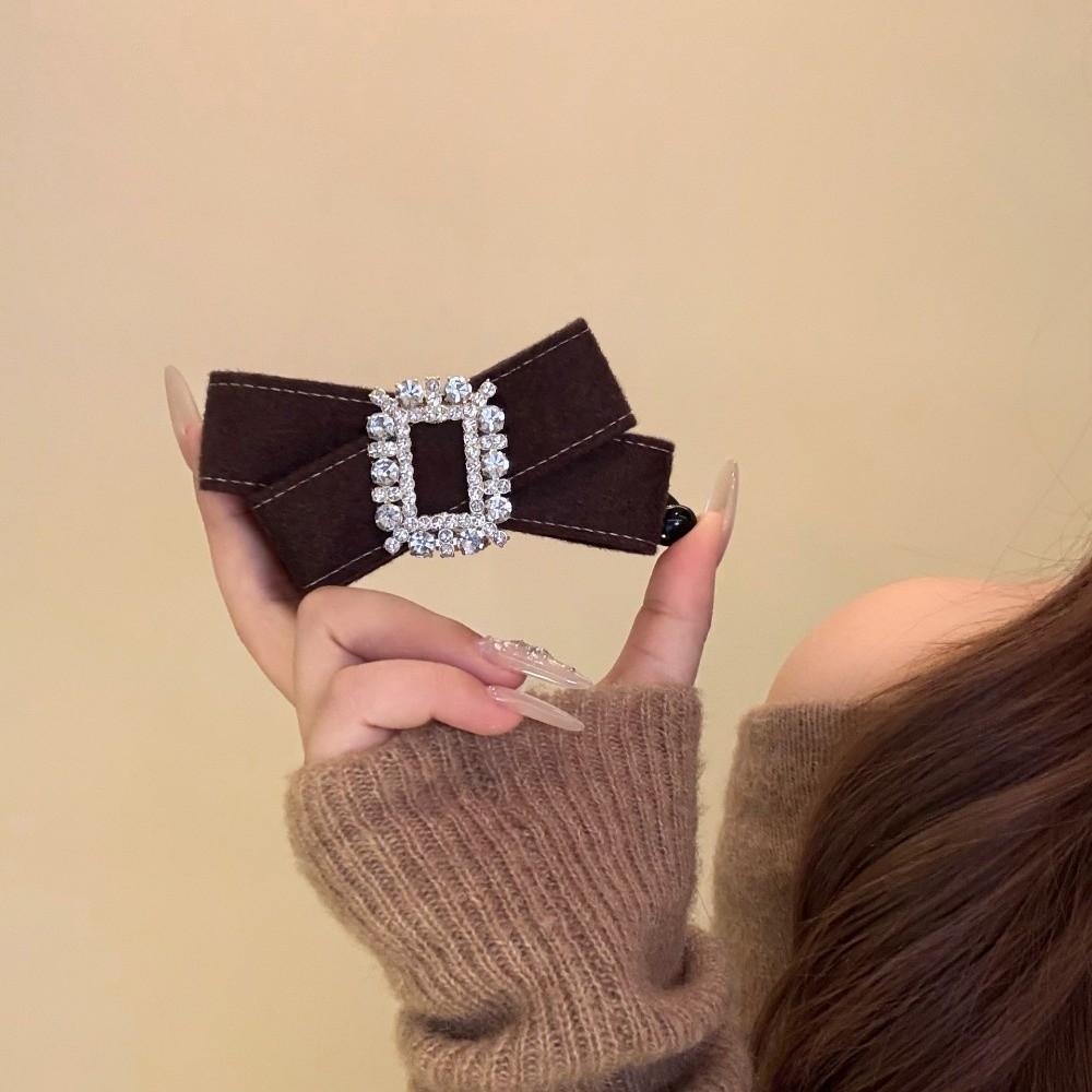 Korean Style Bow Banana Clip Elegant Ponytail Holder Shark Clip Women Vertical Clip  Banquet