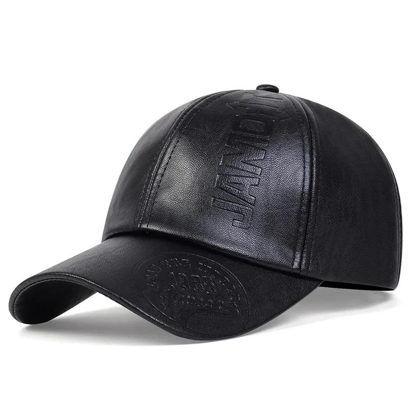 Unisex 1985 Imprinting Leather Baseball Caps Spring and Autumn Outdoor Adjustable Casual Hats Sunscreen Hat