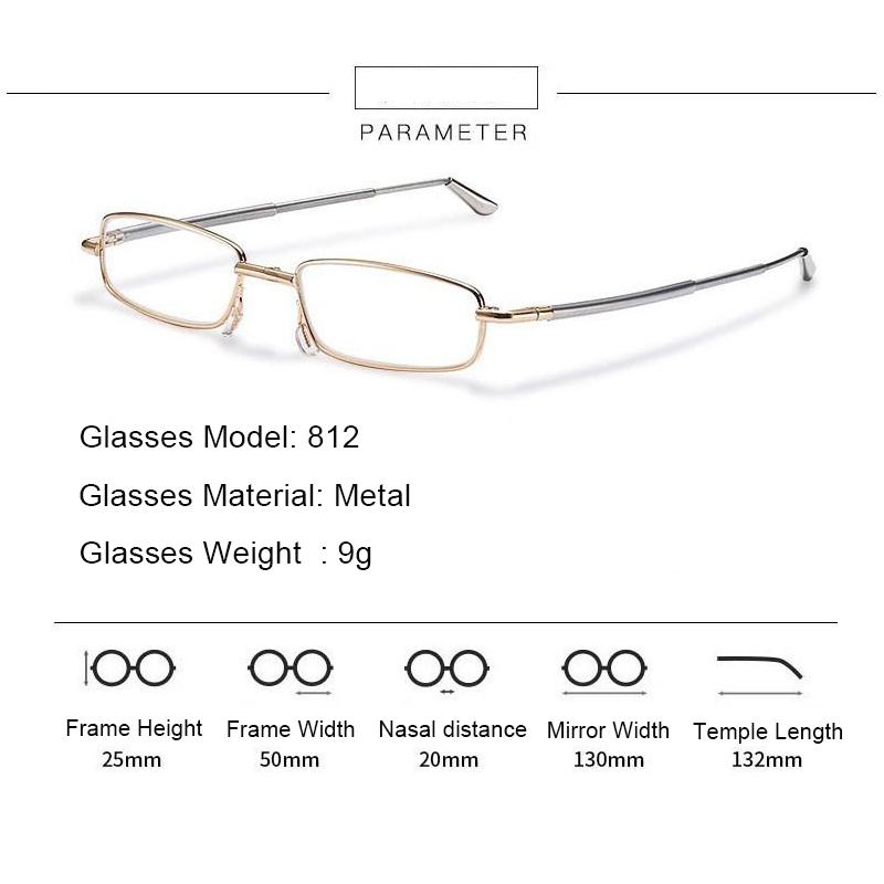 New Men's Reading Glasses Fashionable High-definition Ultra Light Convenient Foldable Retro Vintage Reading Glasses 812