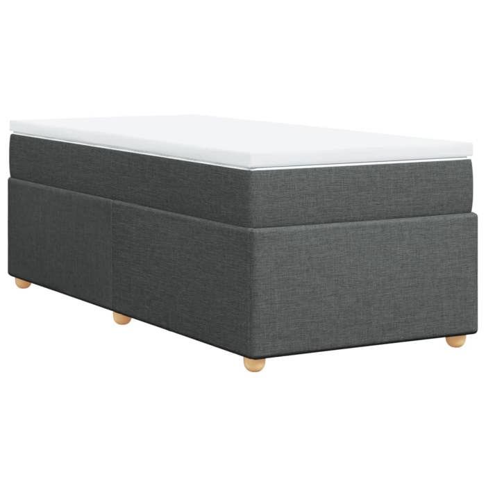 Maison Exclusive - Sommier à lattes de lit avec matelas Gris foncé 80x200 cm Tissu