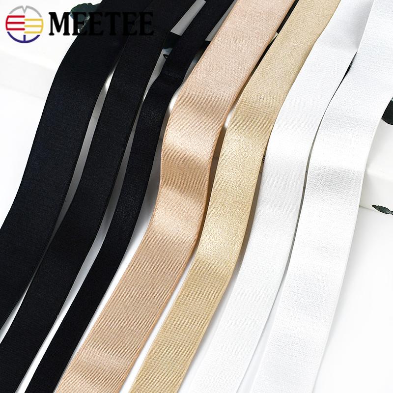 Meetee 5/10/20M 6-30mm Elastic Band Spandex Underwear Stretch Webbing Tape Clothes Drawstring Strap Bra DIY Garment Belt Bands