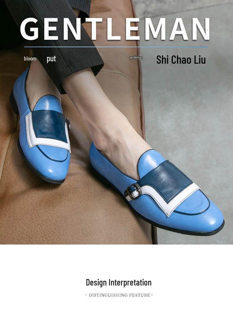 Men's Large Size Slip-on Leather Loafers - Size 48 Trendy Pull-on Driving Shoes