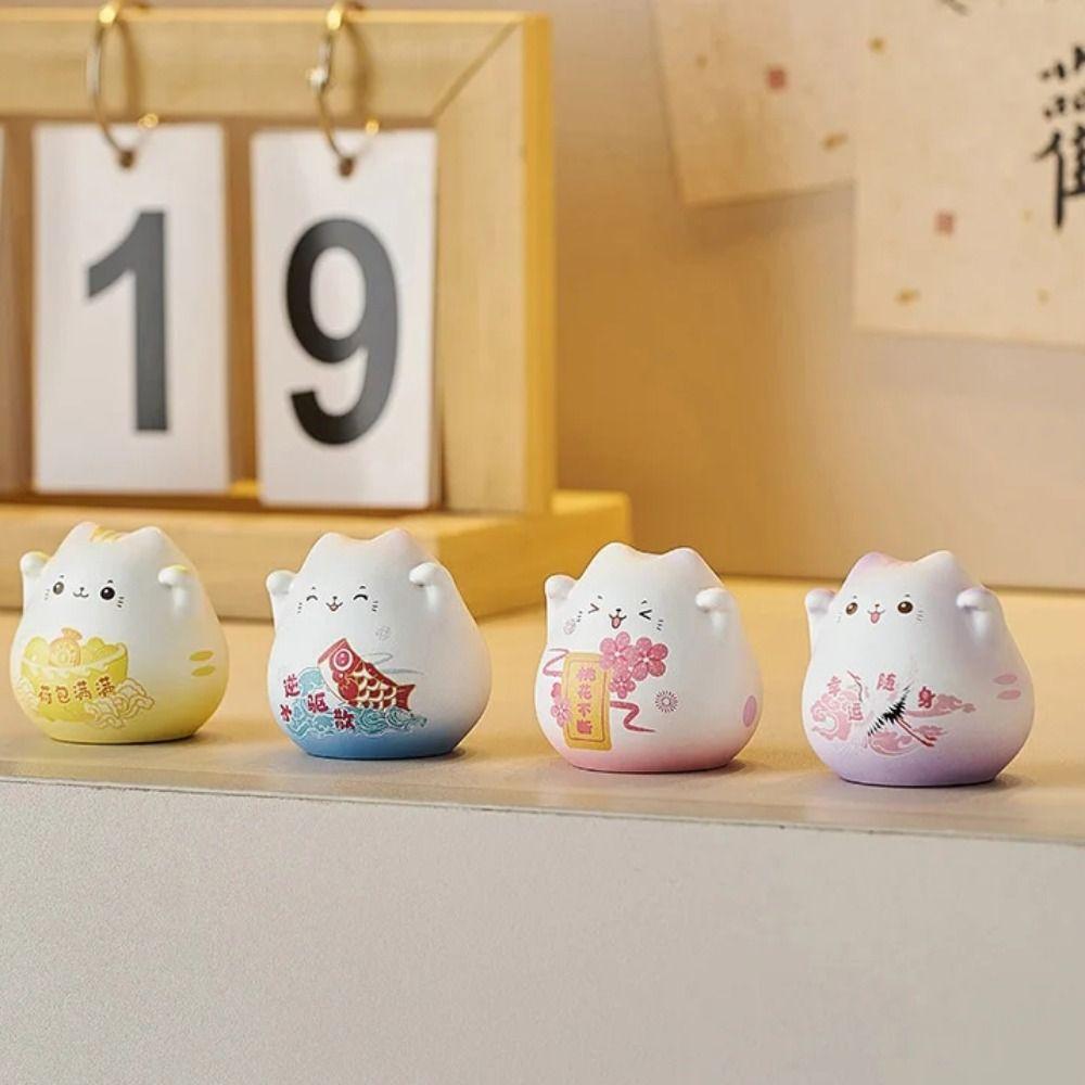 

Resin Little Figurine Crafts Cute Cat Ornaments Room Decor Animal Statues Gifts