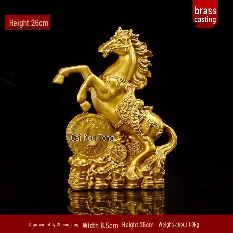 Auspicious Galloping Horse Copper Figurine