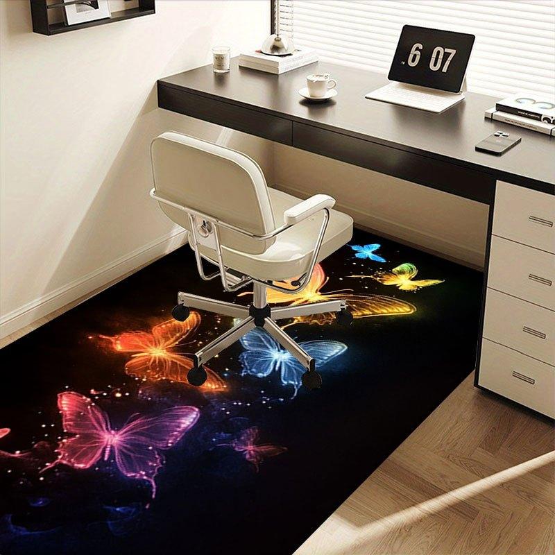 Colorful Glowing Butterfly Phone WallpaperOffice Mat Home Decor Office Desk Chair Rugs Chair Carpet for Office Chair Mat Gift For Halloween