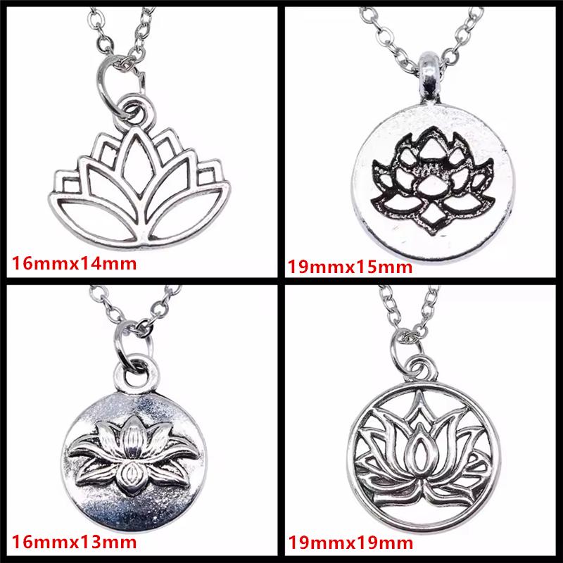 Vintage Lotus Necklace Yoga Pendant Bohemian Spiritual Jewelry Birthday Gift for Women Meditation Jewelry