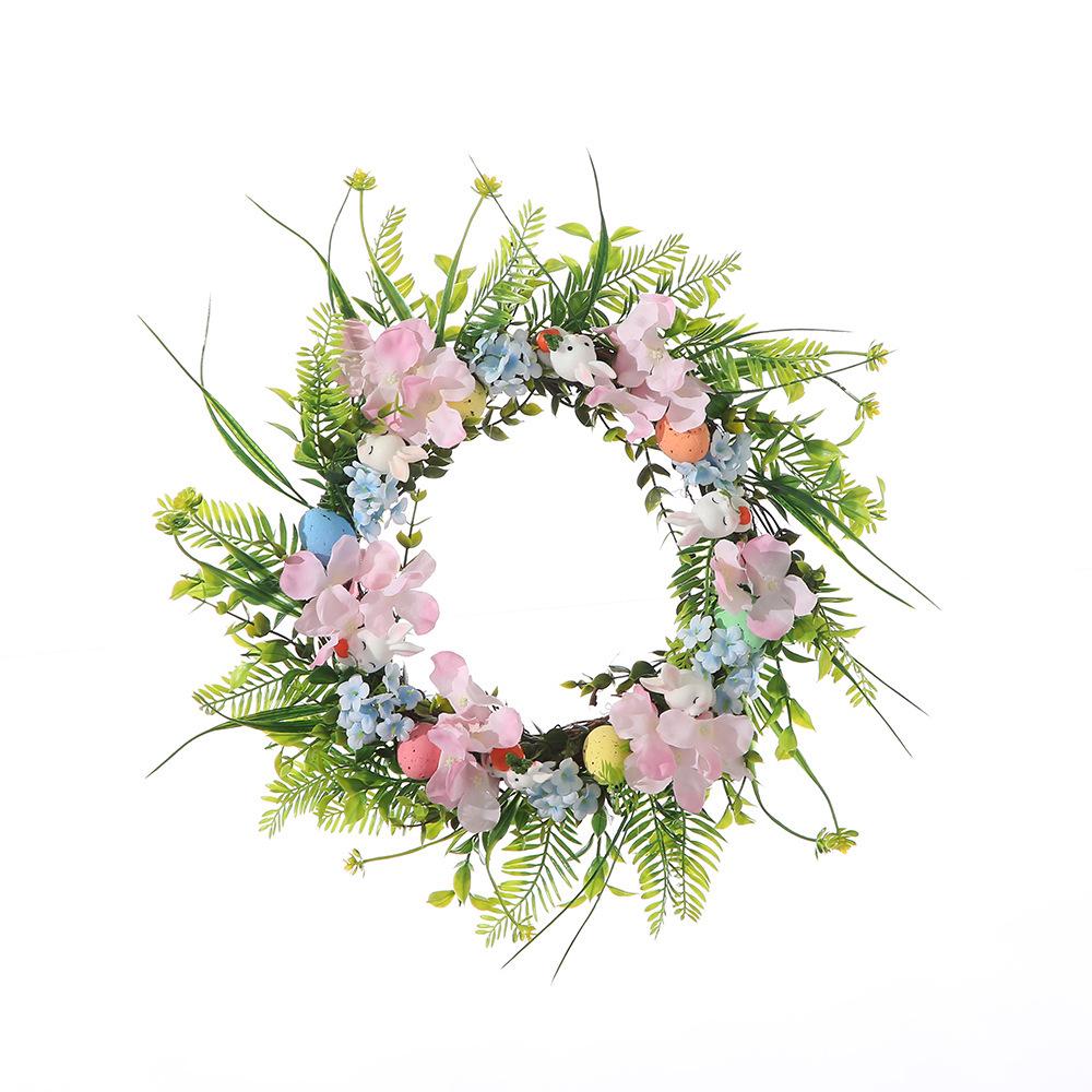 Easter Wreath Kit: Spring Flowers & Cute Rabbit Wall Decor