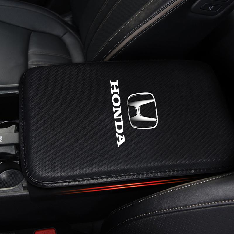 Car Armrest Box Mats Leather Center Console Covers Accessories For Honda Fit Mugen Insight Type S R VTEC DOHC Modulo Vezel Legend RR Si