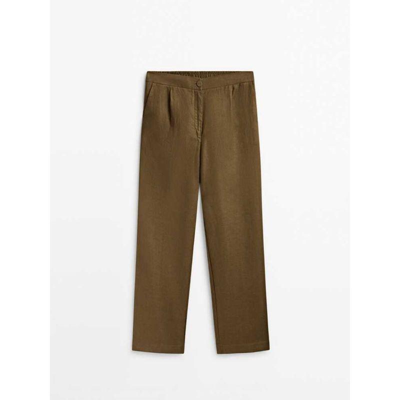 Za2024 Spring New Women's Clothing Casual Sports Style Pleated Straight-leg Long Pants 05017701 505