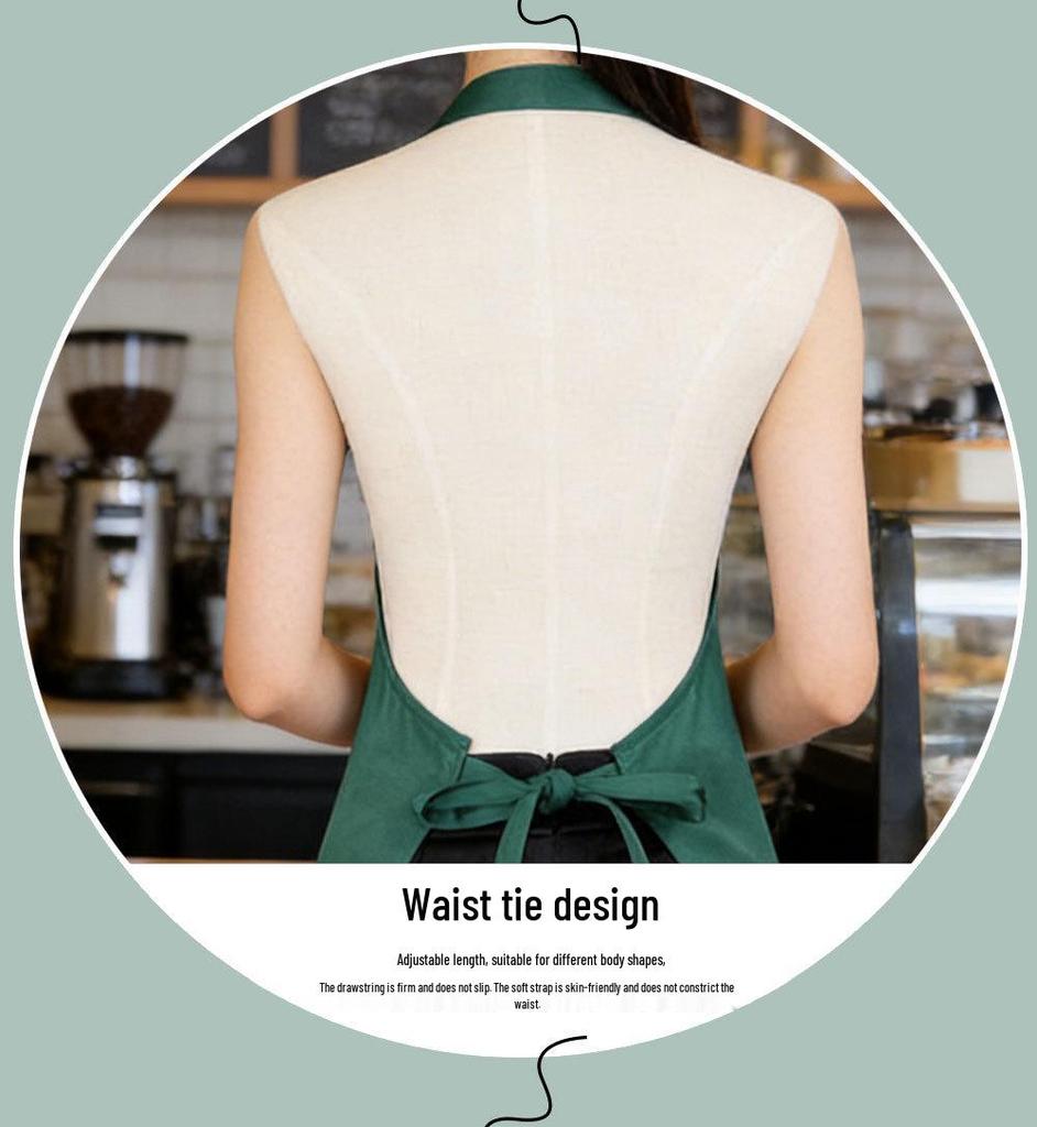 Korean Style Multi-Pocket Halter Apron for Hairdressing & Makeup Artists