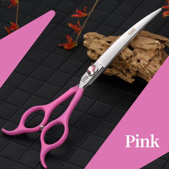 Fenice 6.5 inch Professional Dog Grooming Down Curved Scissors Colorful Shears Groomer Tools Japan 440C Set with Comb and Bag 1
