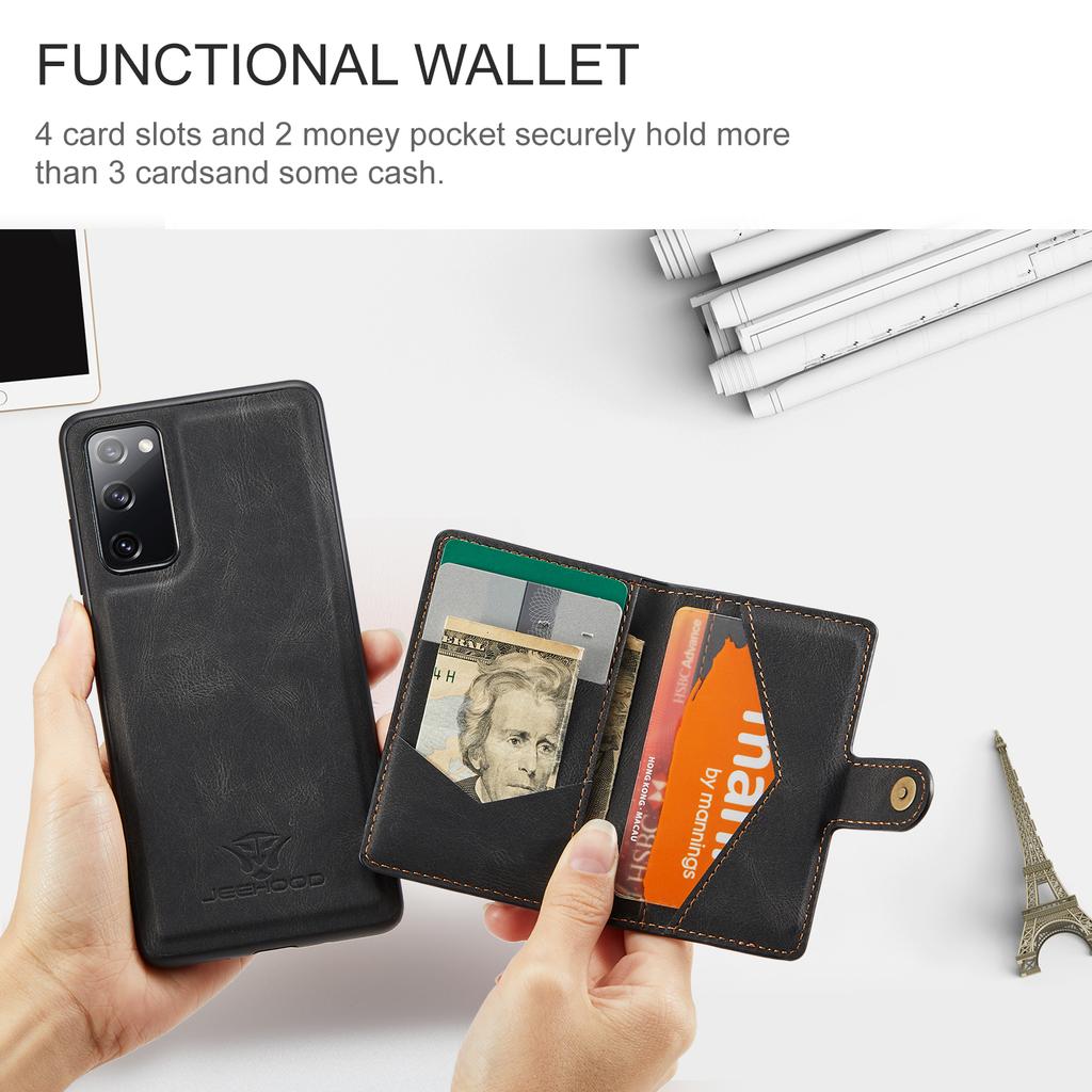 For Samsung Galaxy S20 FE 2022/S20 FE/S20 FE 5G/S20 Lite Case Retro Leather Detachable Back Cover