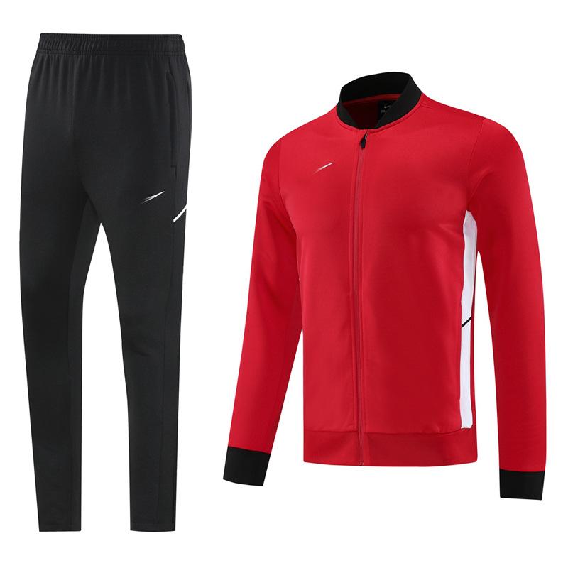 2425 Autumn And Winter Long Pull Paris Football Jersey Appearance Training Jersey Jacket Light Plate No Team Logo Set