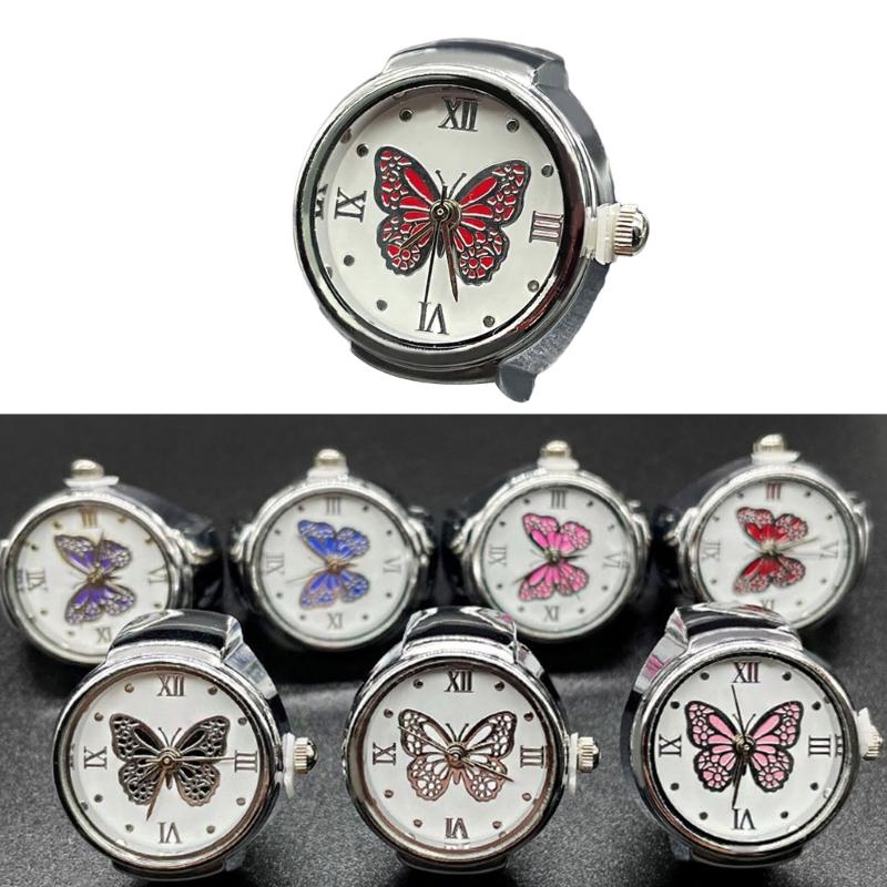 Montre Anneau pour Femmes et Hommes Montre Analogique à Quartz Cadran à Chiffres Romains Bracelet