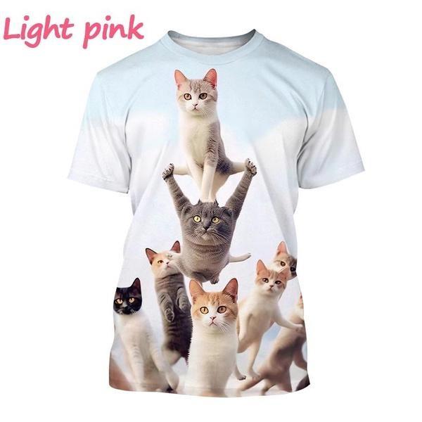 Мужская спортивная футболка с принтом в виде перекрывающегося кота 3D — фото 13