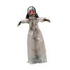 Glowing Eyes Walking Girl Doll White Clothes Swing Hanging Ghost Haunted House Prop  Entryway