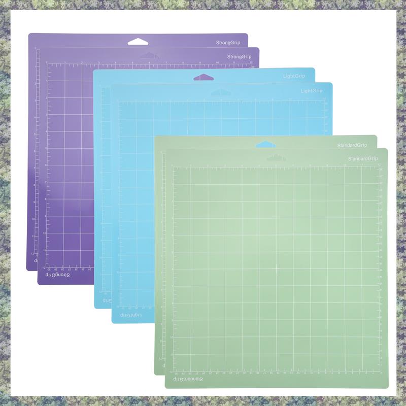 WON Cutting Mats For Cricut Maker/Maker 3/Explore 3/ Air 2/Air, 6 Pack(12X12 Inch, Standard Grip/Light Grip/Strong Grip)