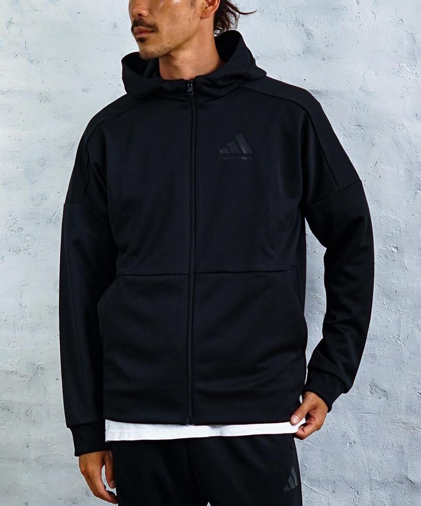 Combat Genuine Jersey Tracksuit Setup Top and Bottom Set Unisex [Adidas Sports] TR-74 Men's (XL, Black/Black)