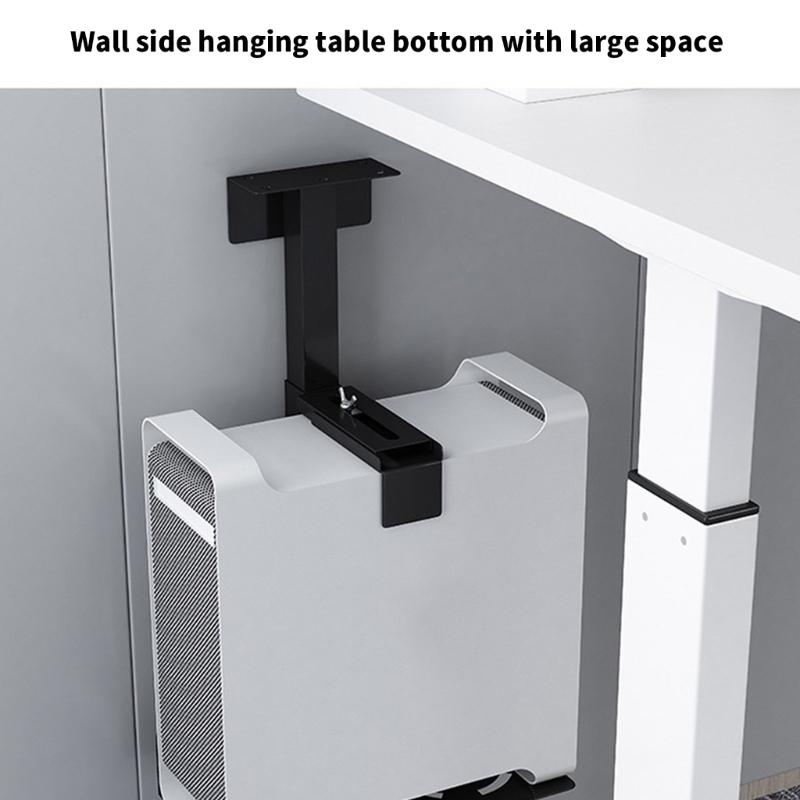 PC Case Holder Adjustable Metal Under Desk CPU Holder Bracket For Home Office And Gaming Setups Enhances Legroom