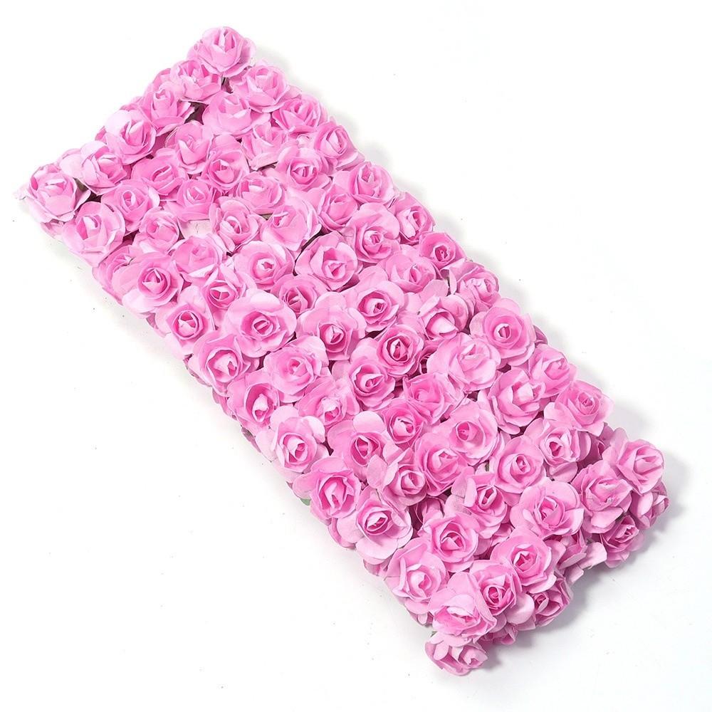144PCS Mini Fake Flower Bouquet 2CM Paper Rose Bouquet Party Decorations