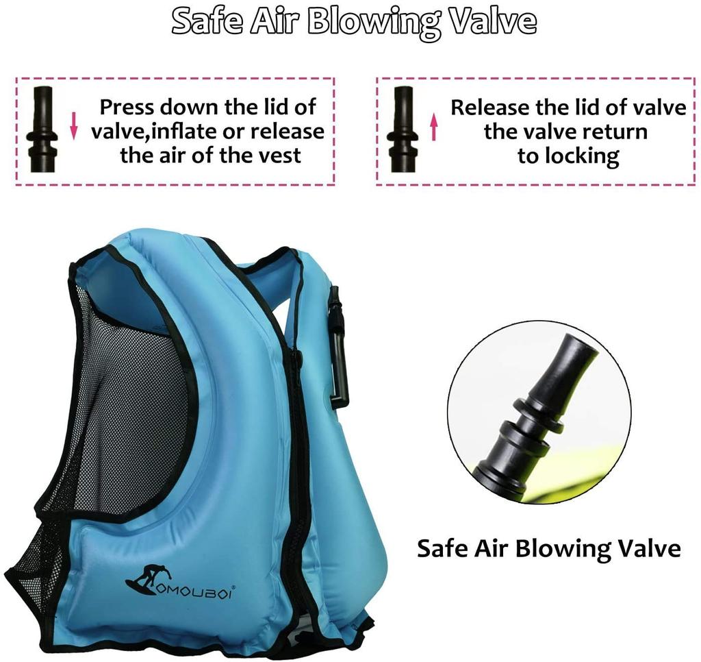 Life Jacket, Floating Vest, Swimming & Snorkeling Jacket, Inflatable Vest, Fishing Life Jacket, Adult Size, Kayak Gear, Life Vest, Manual Inflation, W