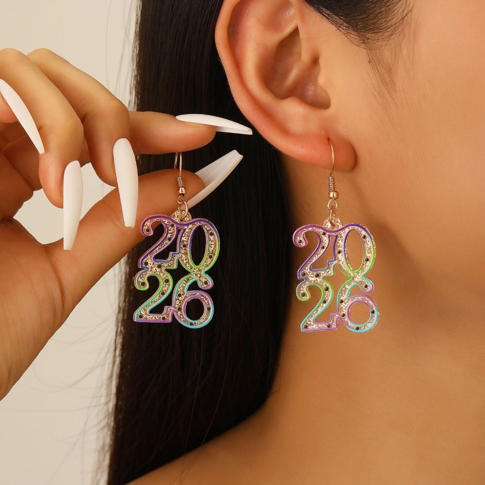 Acrylic Glitter 2026 Stud Earrings Jewelry 2026 Necklace Vintage Party Earrings Pendant  Gift