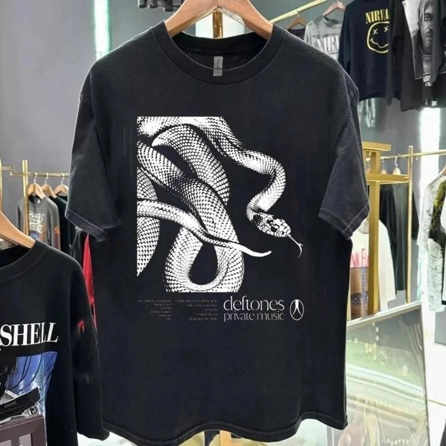 

New Apparel Deftones 2025 Private Music Logo Snake TShirt Gift for Friends Unisex T-Shirt XL