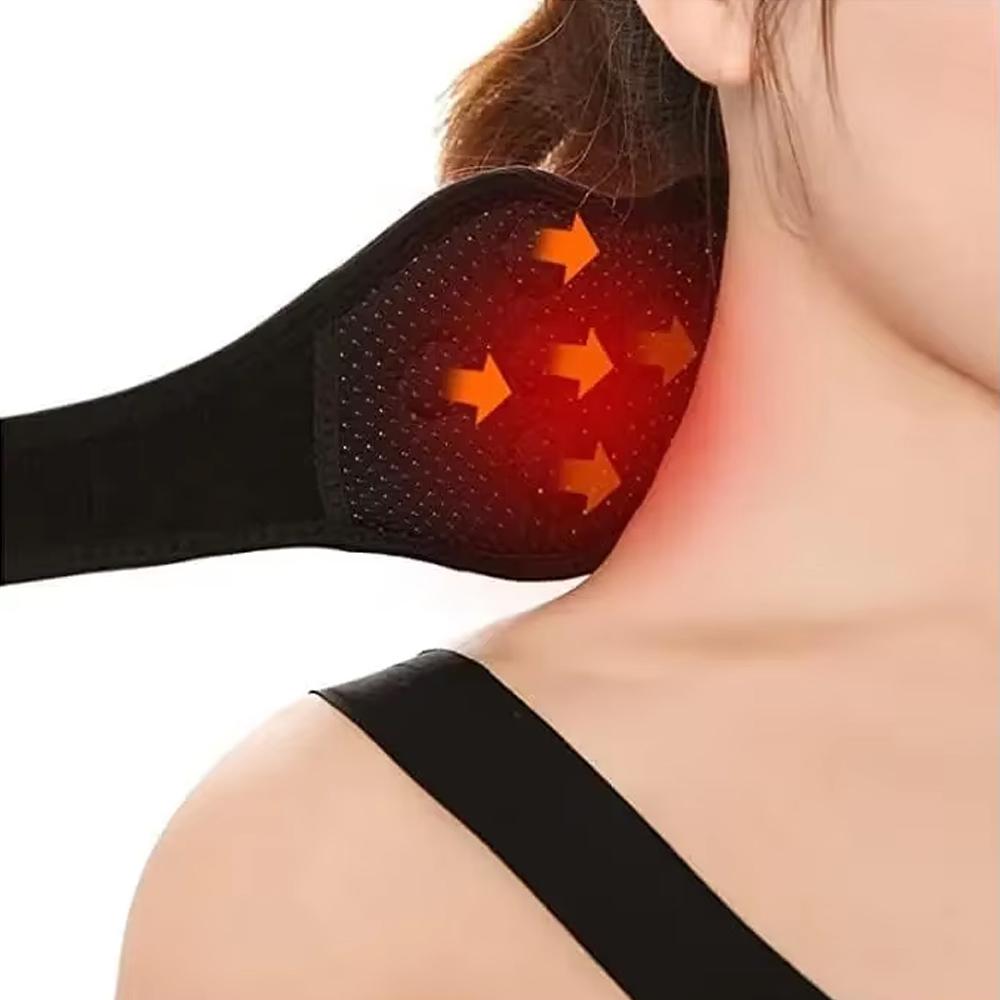 Self-heating neck brace equipped with magnetic neck massage function, providing relaxation without additional equipment