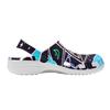 White EVA Clogs with Colorful Eye Print, Lightweight Slip On Garden Shoes, Breathable Beach Sandals, Indoor Outdoor Slippers for Men Women